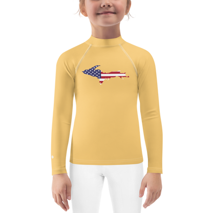 Michigan Upper Peninsula Rash Guard (w/ UP USA Flag) | Toddler - Citrine