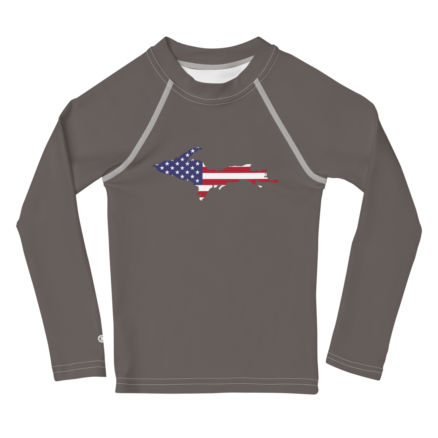 Michigan Upper Peninsula Rash Guard (w/ UP USA Flag) | Toddler - Warren Tank Grey