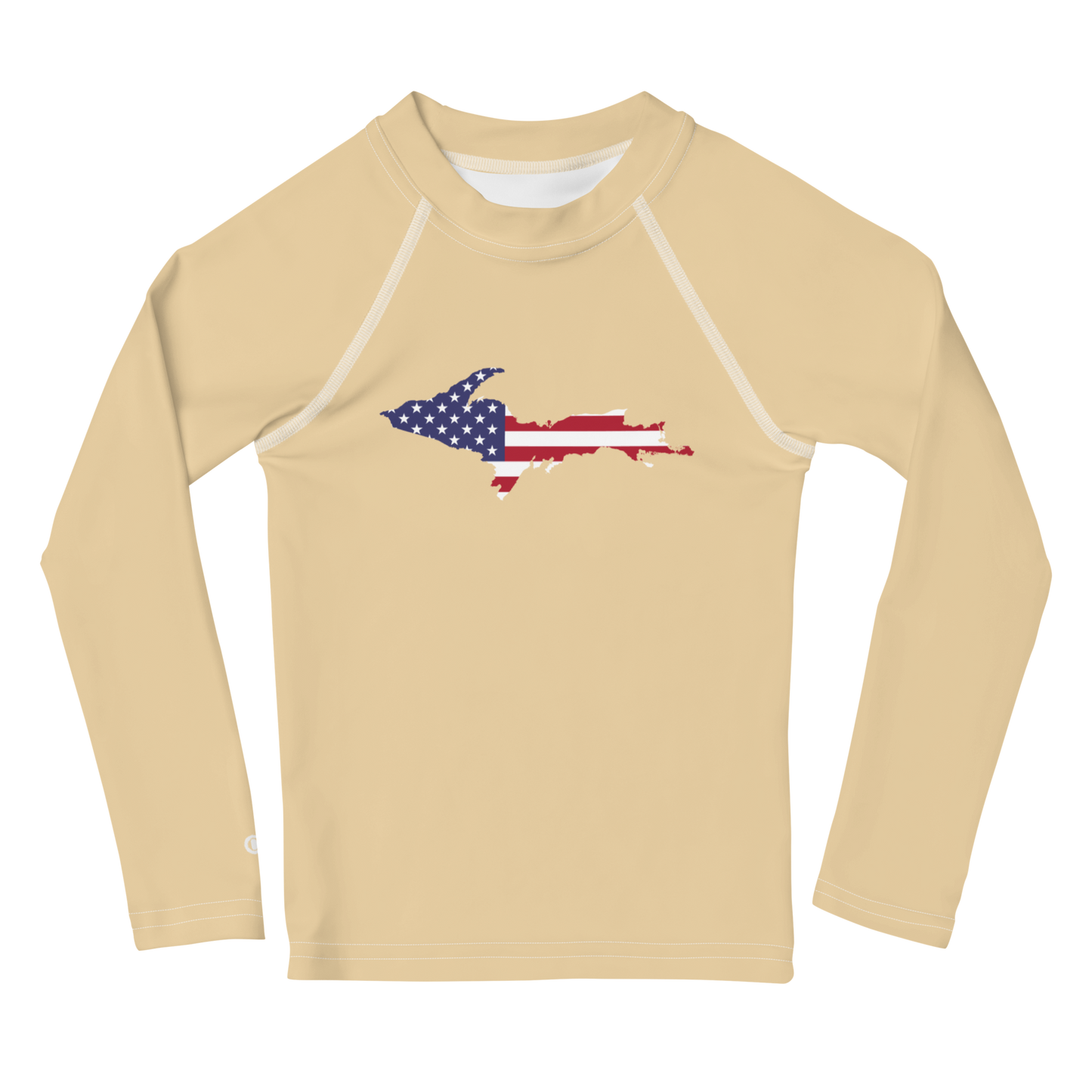 Michigan Upper Peninsula Rash Guard (w/ UP USA Flag) | Toddler - Maple Color