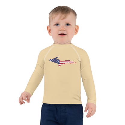 Michigan Upper Peninsula Rash Guard (w/ UP USA Flag) | Toddler - Maple Color