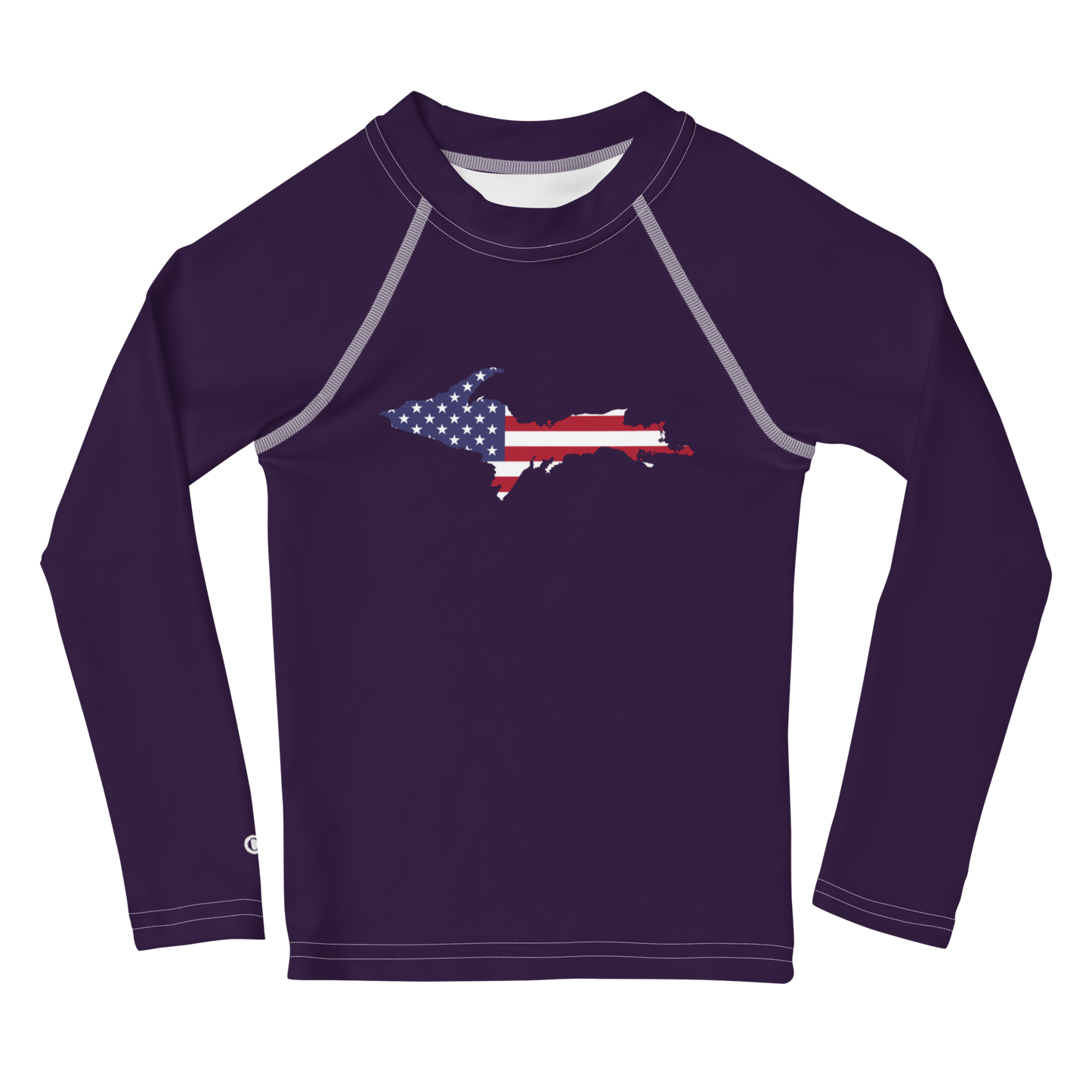 Michigan Upper Peninsula Rash Guard (w/ UP USA Flag) | Toddler - Blackcurrant