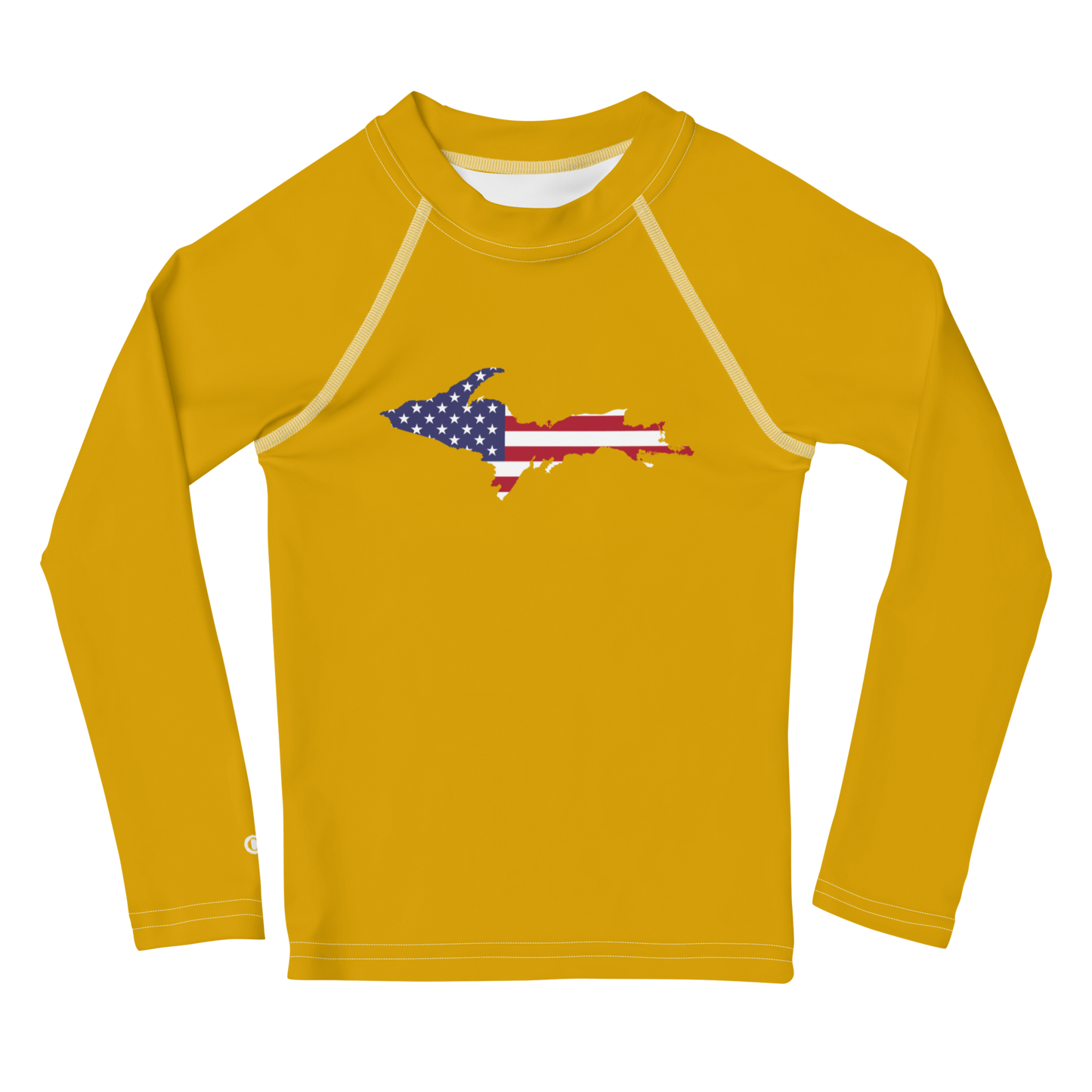 Michigan Upper Peninsula Rash Guard (w/ UP USA Flag) | Toddler - Gold