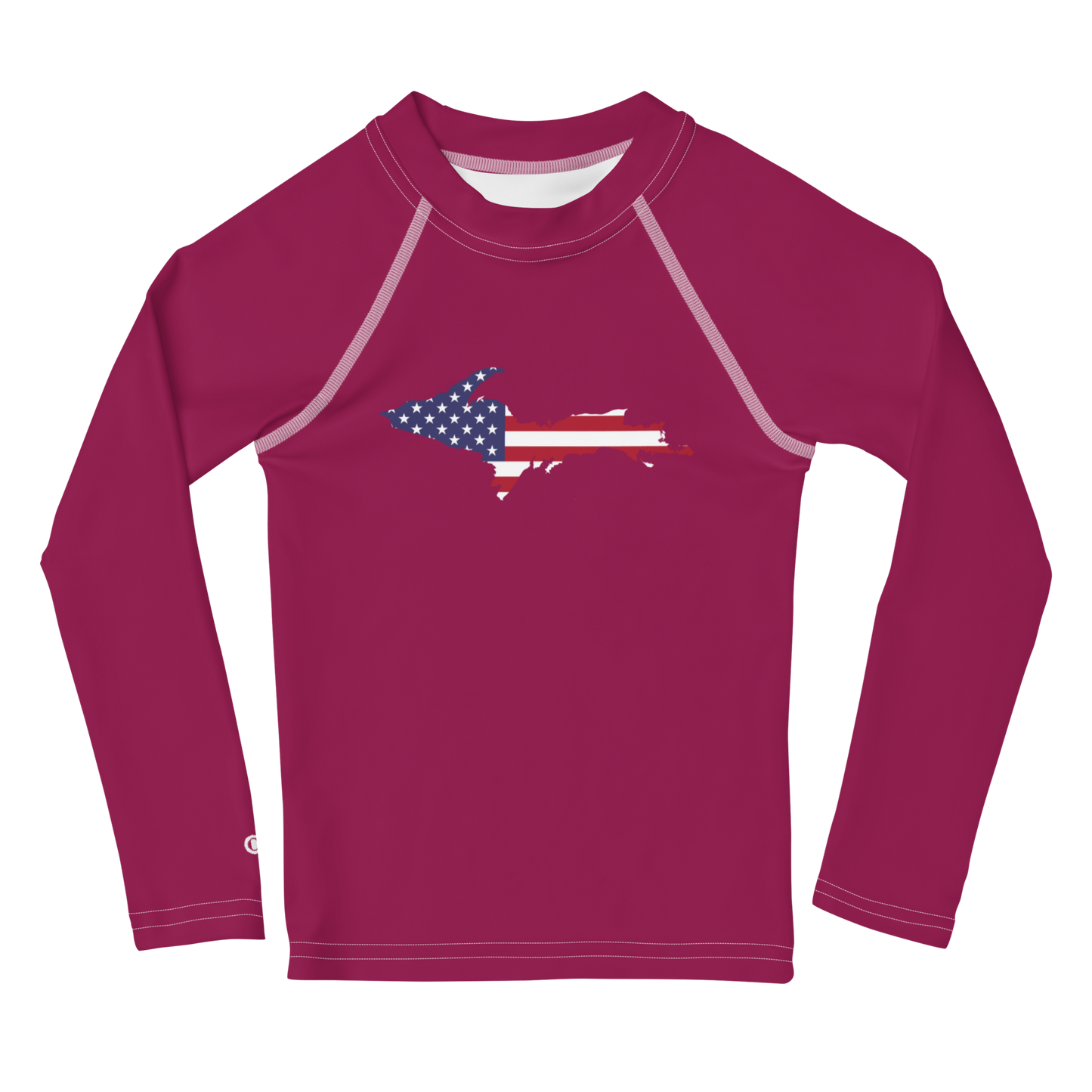 Michigan Upper Peninsula Rash Guard (w/ UP USA Flag) | Toddler - Ruby Red