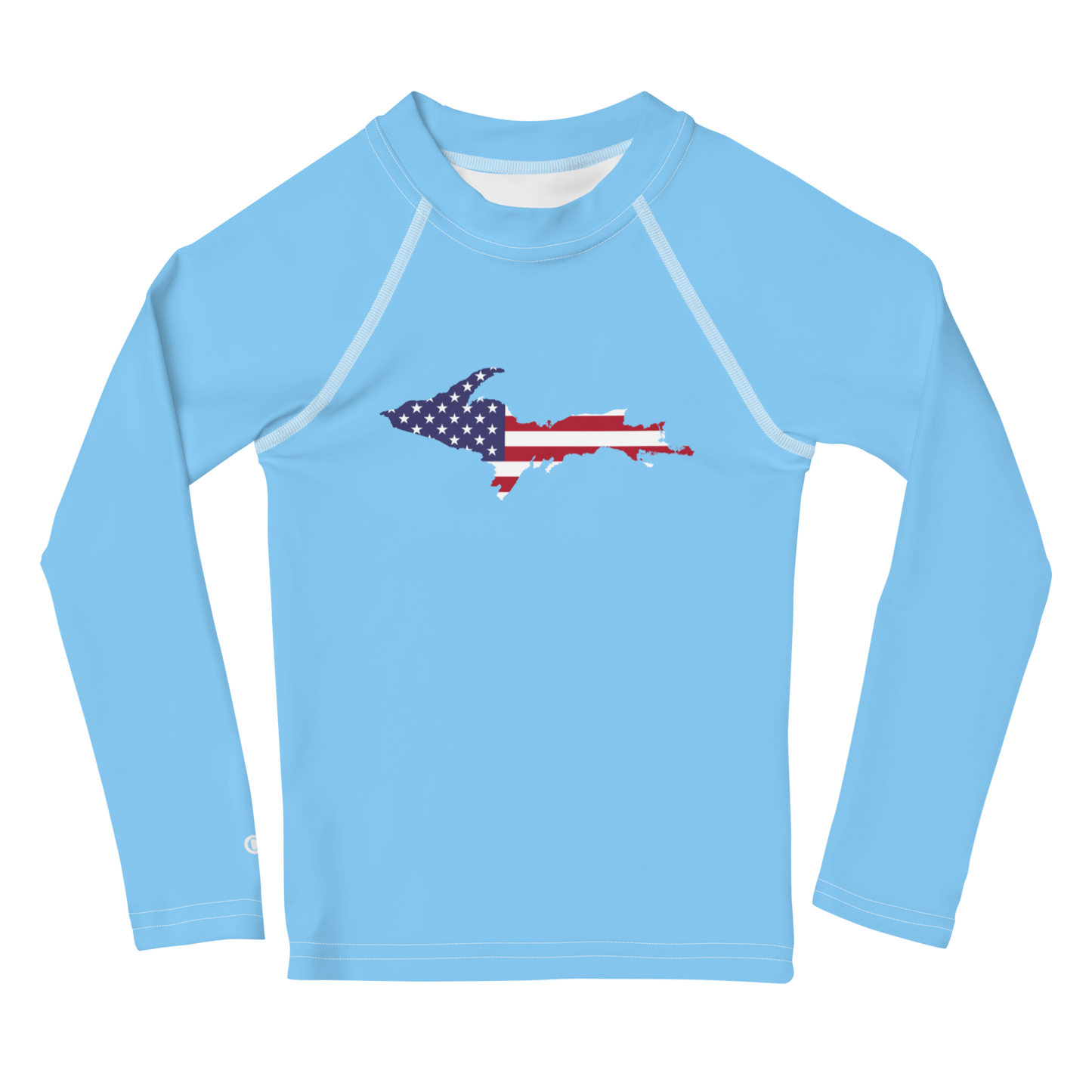 Michigan Upper Peninsula Rash Guard (w/ UP USA Flag) | Toddler - DTW Blue