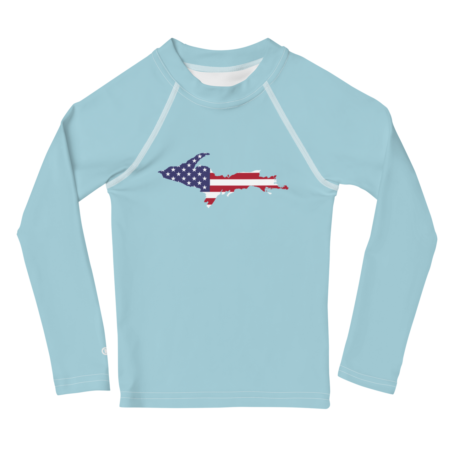 Michigan Upper Peninsula Rash Guard (w/ UP USA Flag) | Toddler - '58 Caddie Blue