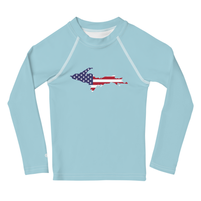 Michigan Upper Peninsula Rash Guard (w/ UP USA Flag) | Toddler - '58 Caddie Blue