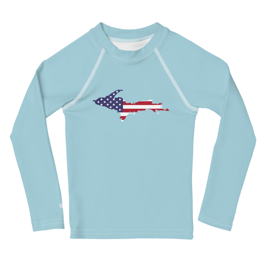 Michigan Upper Peninsula Rash Guard (w/ UP USA Flag) | Toddler - '58 Caddie Blue