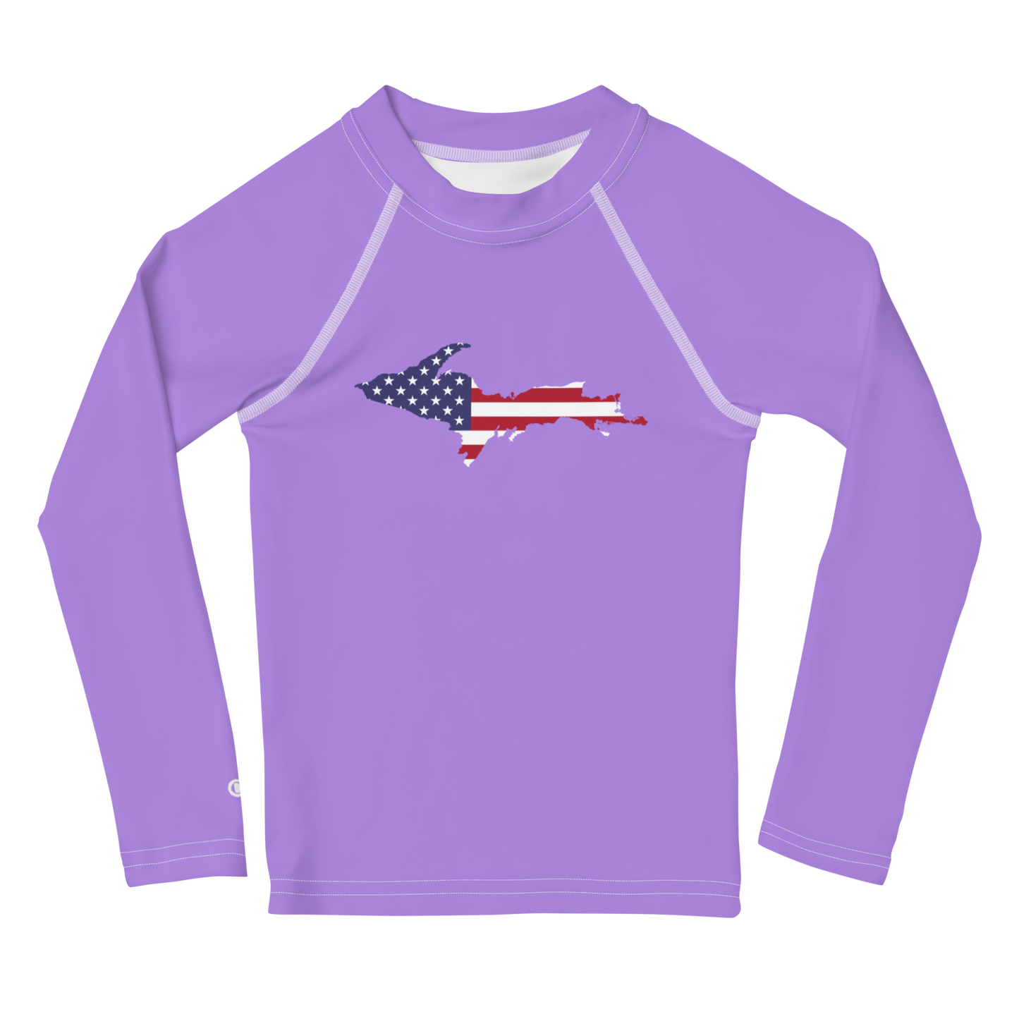 Michigan Upper Peninsula Rash Guard (w/ UP USA Flag) | Toddler - Lavender