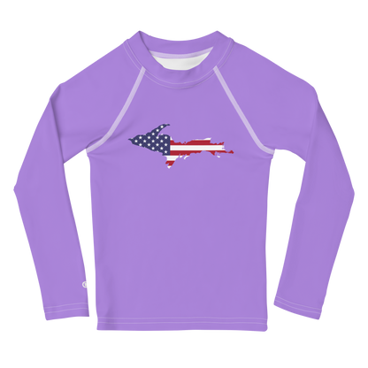 Michigan Upper Peninsula Rash Guard (w/ UP USA Flag) | Toddler - Lavender