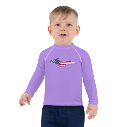 Michigan Upper Peninsula Rash Guard (w/ UP USA Flag) | Toddler - Lavender