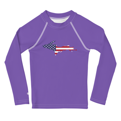 Michigan Upper Peninsula Rash Guard (w/ UP USA Flag) | Toddler - Lake Iris