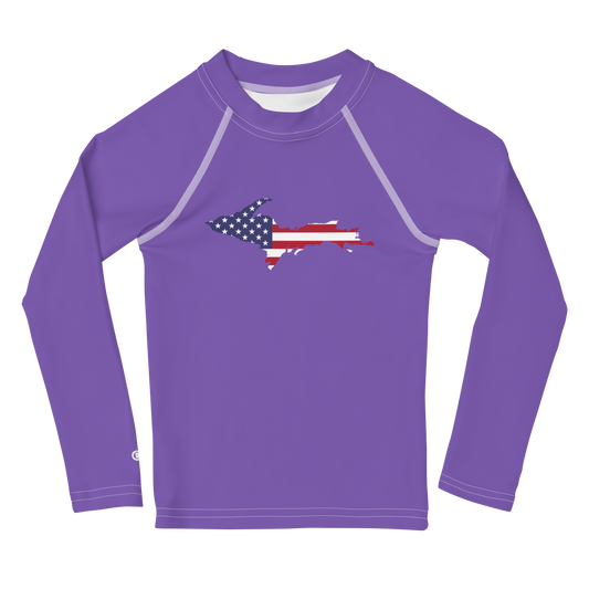 Michigan Upper Peninsula Rash Guard (w/ UP USA Flag) | Toddler - Lake Iris