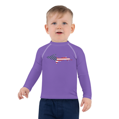 Michigan Upper Peninsula Rash Guard (w/ UP USA Flag) | Toddler - Lake Iris