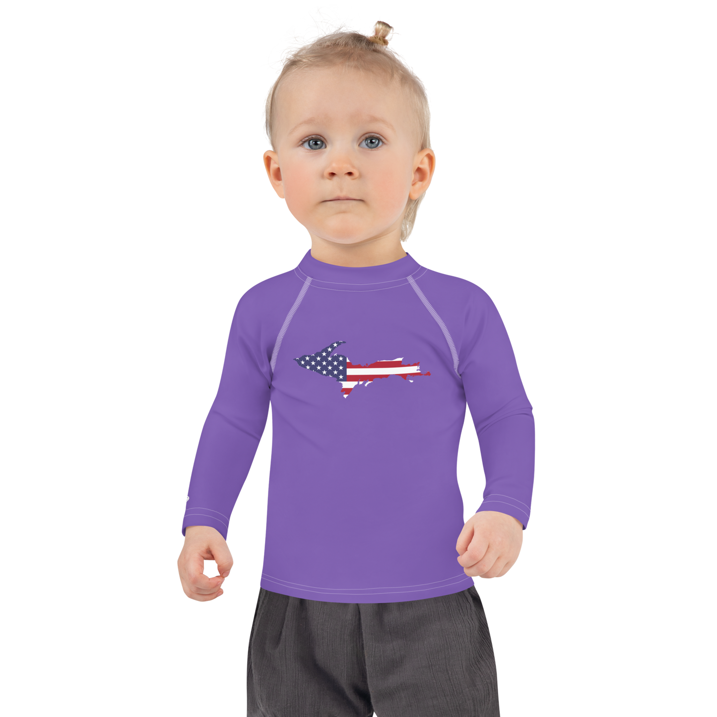 Michigan Upper Peninsula Rash Guard (w/ UP USA Flag) | Toddler - Lake Iris