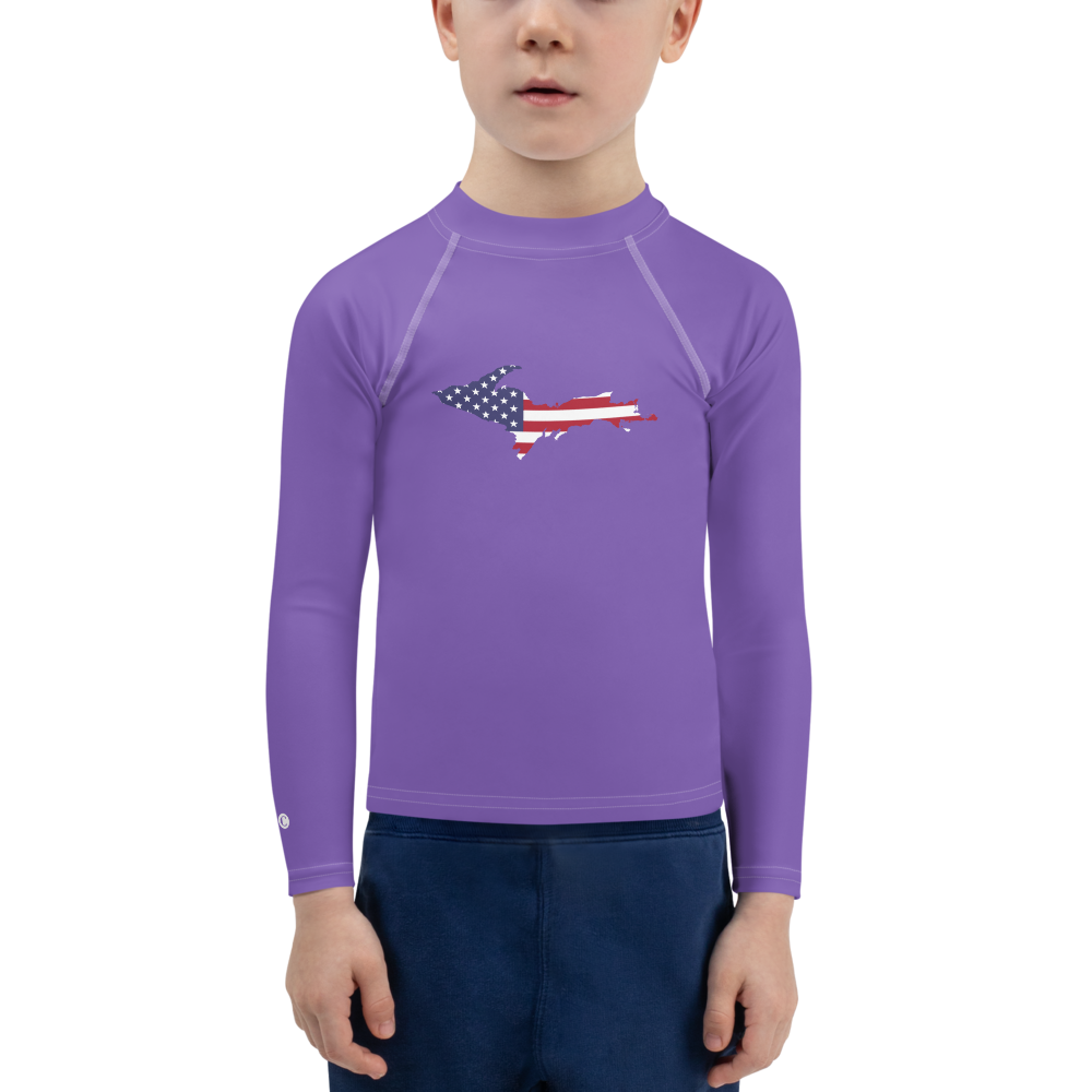 Michigan Upper Peninsula Rash Guard (w/ UP USA Flag) | Toddler - Lake Iris