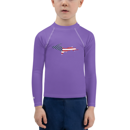 Michigan Upper Peninsula Rash Guard (w/ UP USA Flag) | Toddler - Lake Iris