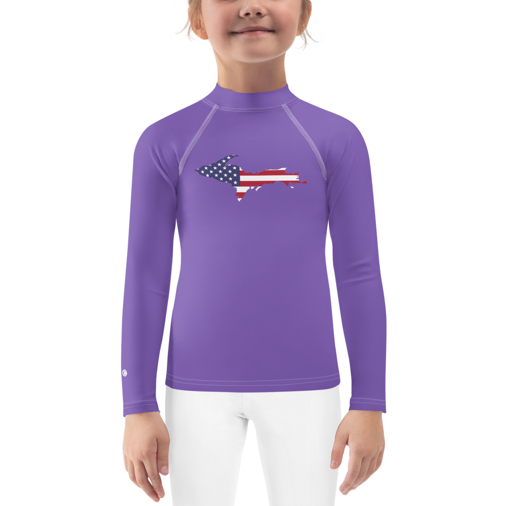 Michigan Upper Peninsula Rash Guard (w/ UP USA Flag) | Toddler - Lake Iris