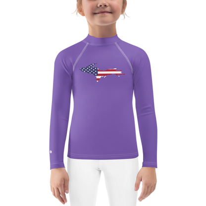 Michigan Upper Peninsula Rash Guard (w/ UP USA Flag) | Toddler - Lake Iris