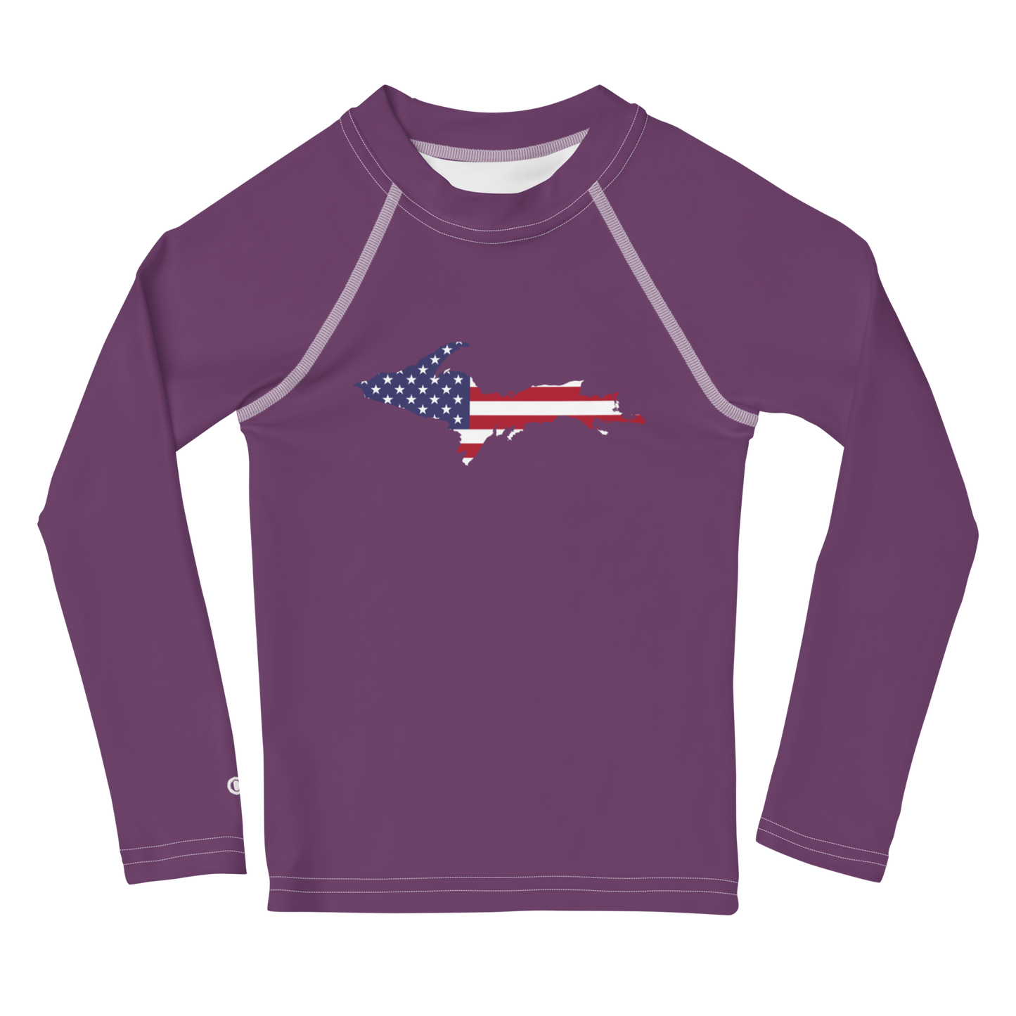 Michigan Upper Peninsula Rash Guard (w/ UP USA Flag) | Toddler - Plum