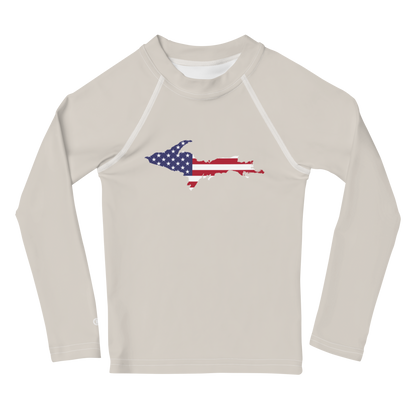 Michigan Upper Peninsula Rash Guard (w/ UP USA Flag) | Toddler - Canvas Color