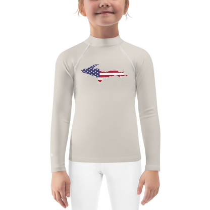 Michigan Upper Peninsula Rash Guard (w/ UP USA Flag) | Toddler - Canvas Color