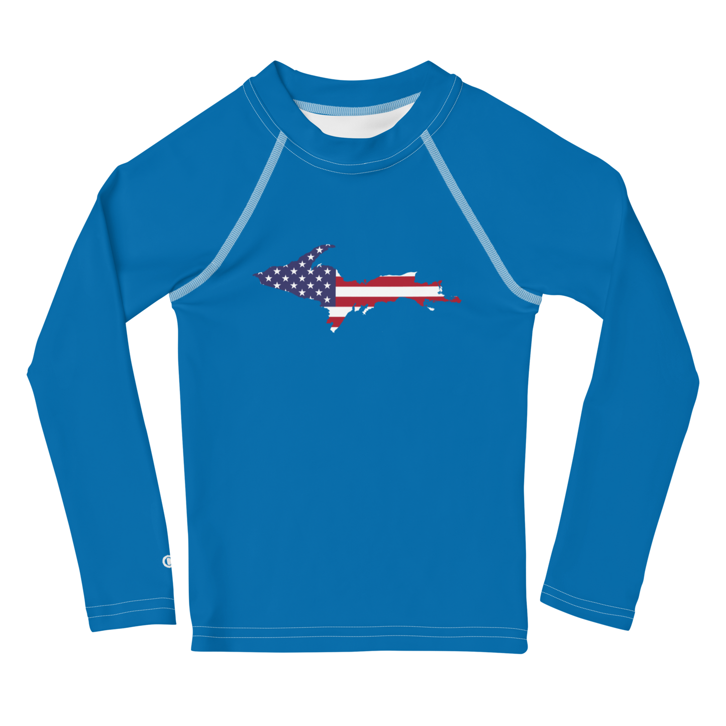 Michigan Upper Peninsula Rash Guard (w/ UP USA Flag) | Toddler - Azure