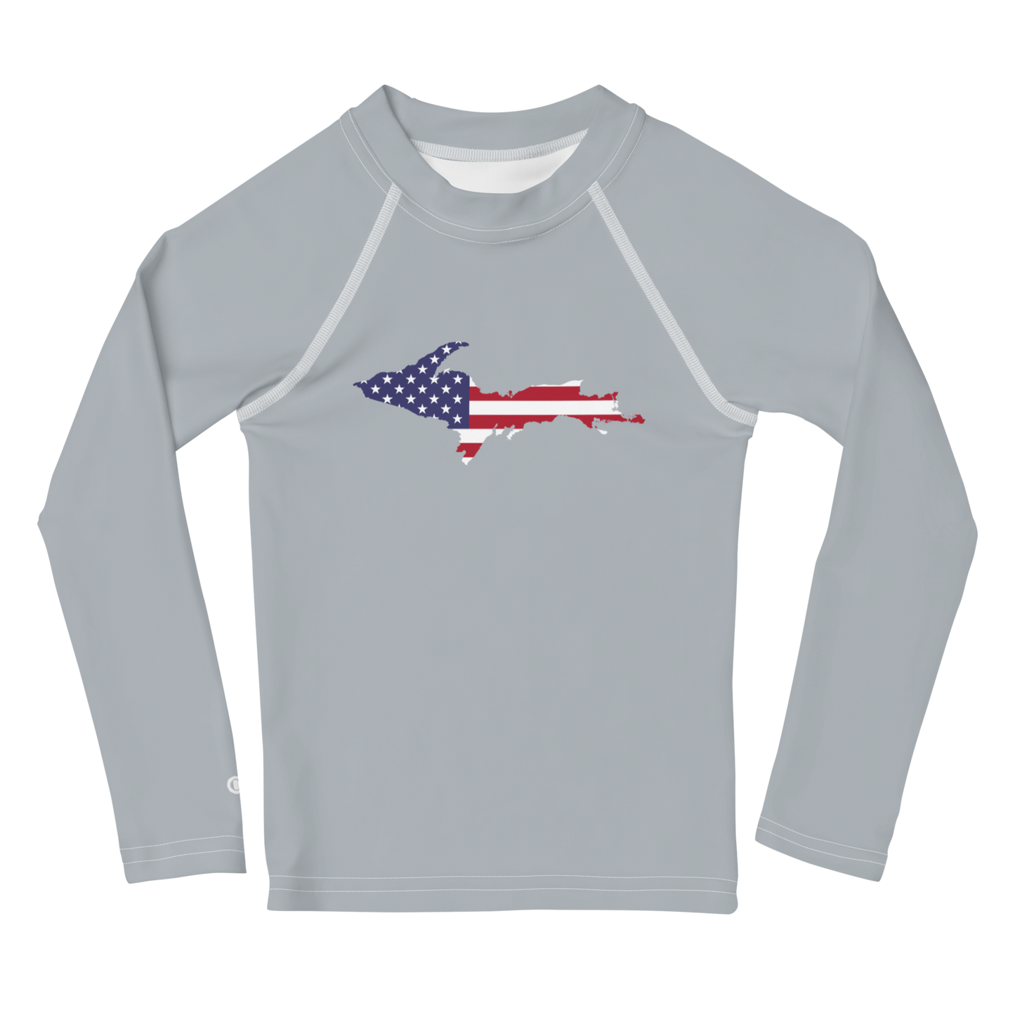 Michigan Upper Peninsula Rash Guard (w/ UP USA Flag) | Toddler - Silver