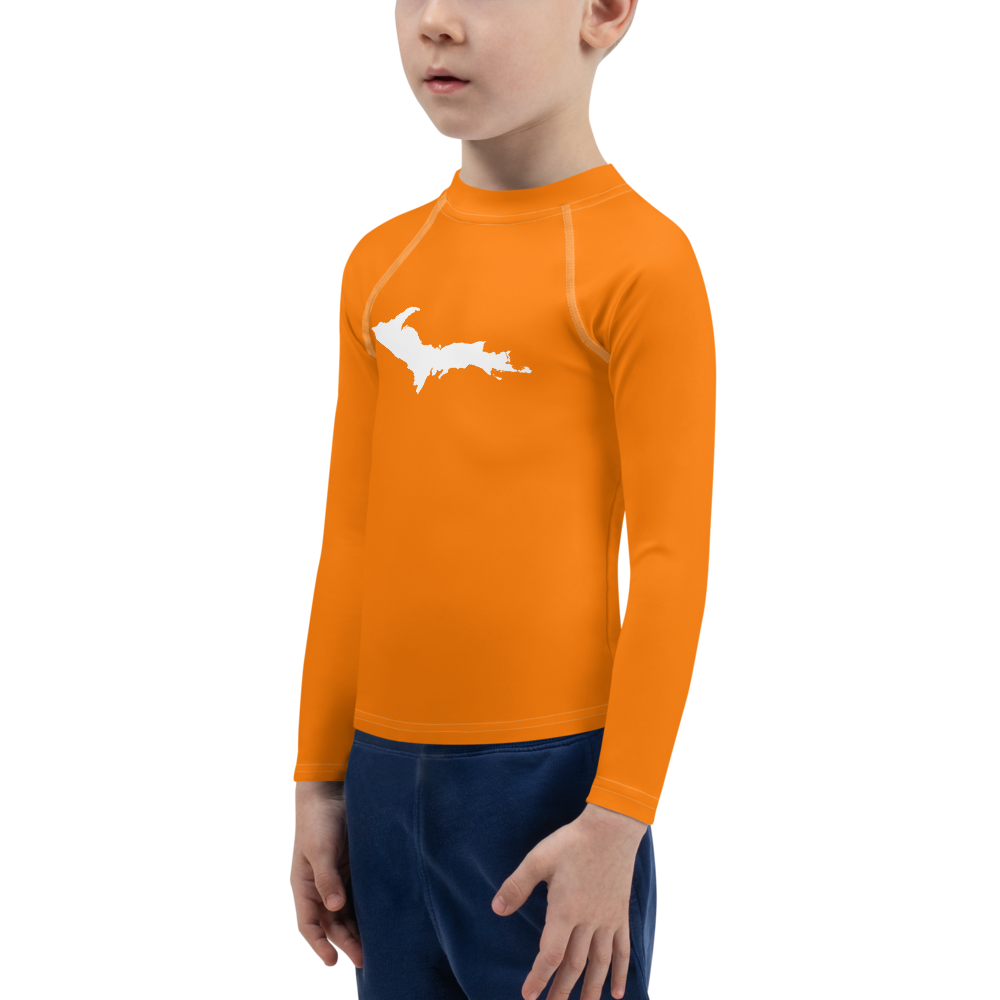 Michigan Upper Peninsula Rash Guard (w/ UP Outline) | Toddler - Safety Orange