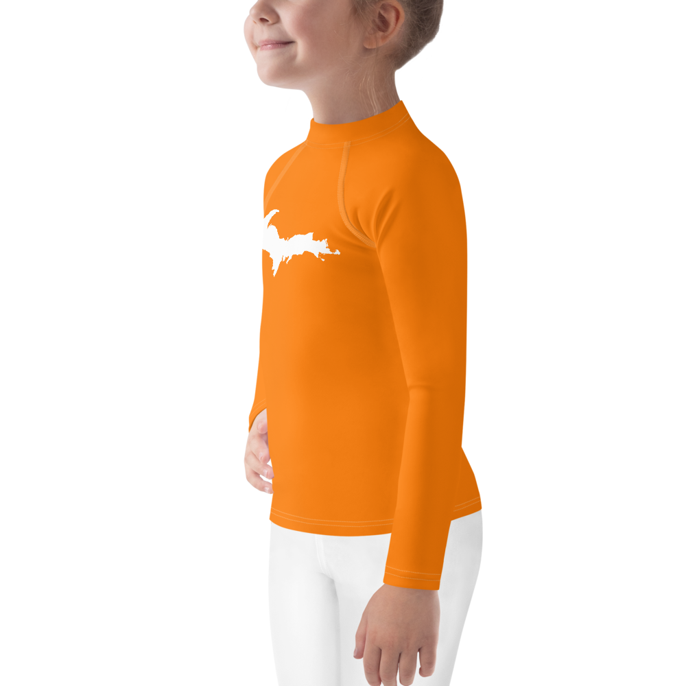 Michigan Upper Peninsula Rash Guard (w/ UP Outline) | Toddler - Safety Orange