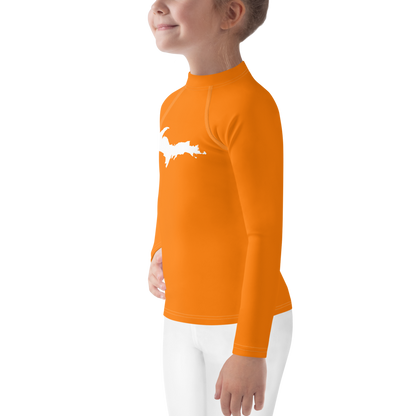 Michigan Upper Peninsula Rash Guard (w/ UP Outline) | Toddler - Safety Orange