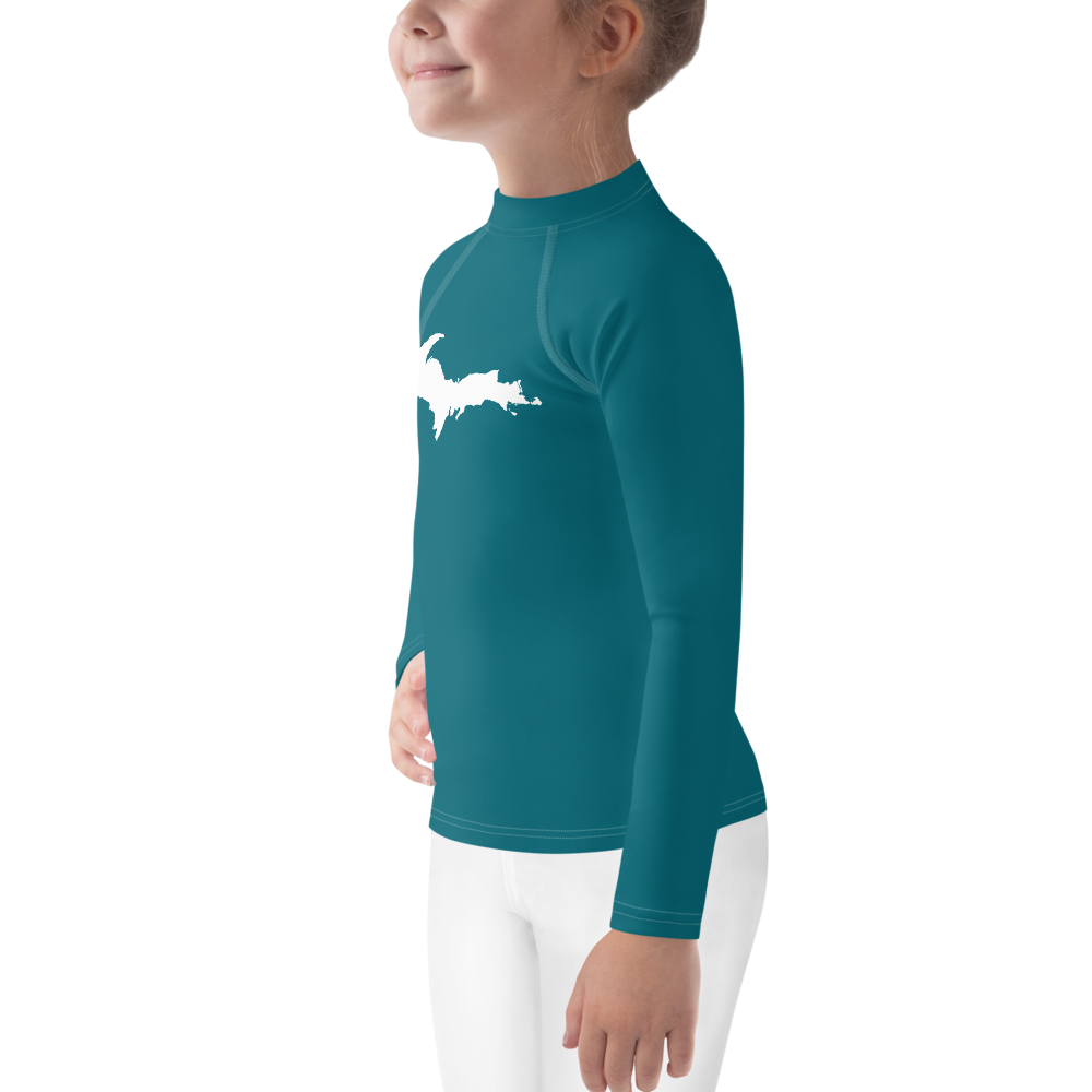 Michigan Upper Peninsula Rash Guard (w/ UP Outline) | Toddler - Auburn Hills Teal