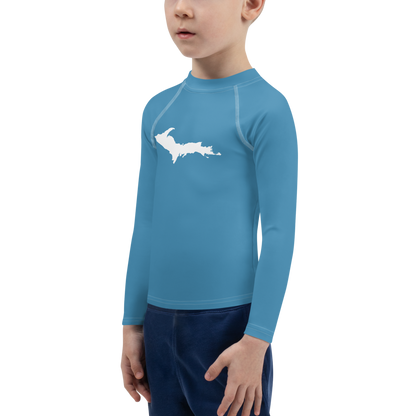 Michigan Upper Peninsula Rash Guard (w/ UP Outline) | Toddler - Lake Michigan Blue