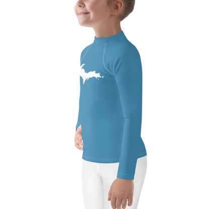 Michigan Upper Peninsula Rash Guard (w/ UP Outline) | Toddler - Lake Michigan Blue