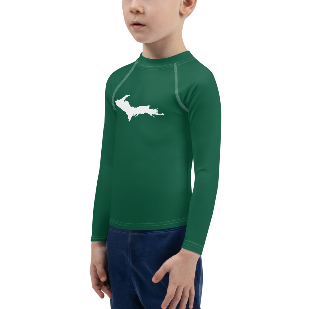 Michigan Upper Peninsula Rash Guard (w/ UP Outline) | Toddler - Superior Green