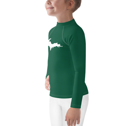 Michigan Upper Peninsula Rash Guard (w/ UP Outline) | Toddler - Superior Green