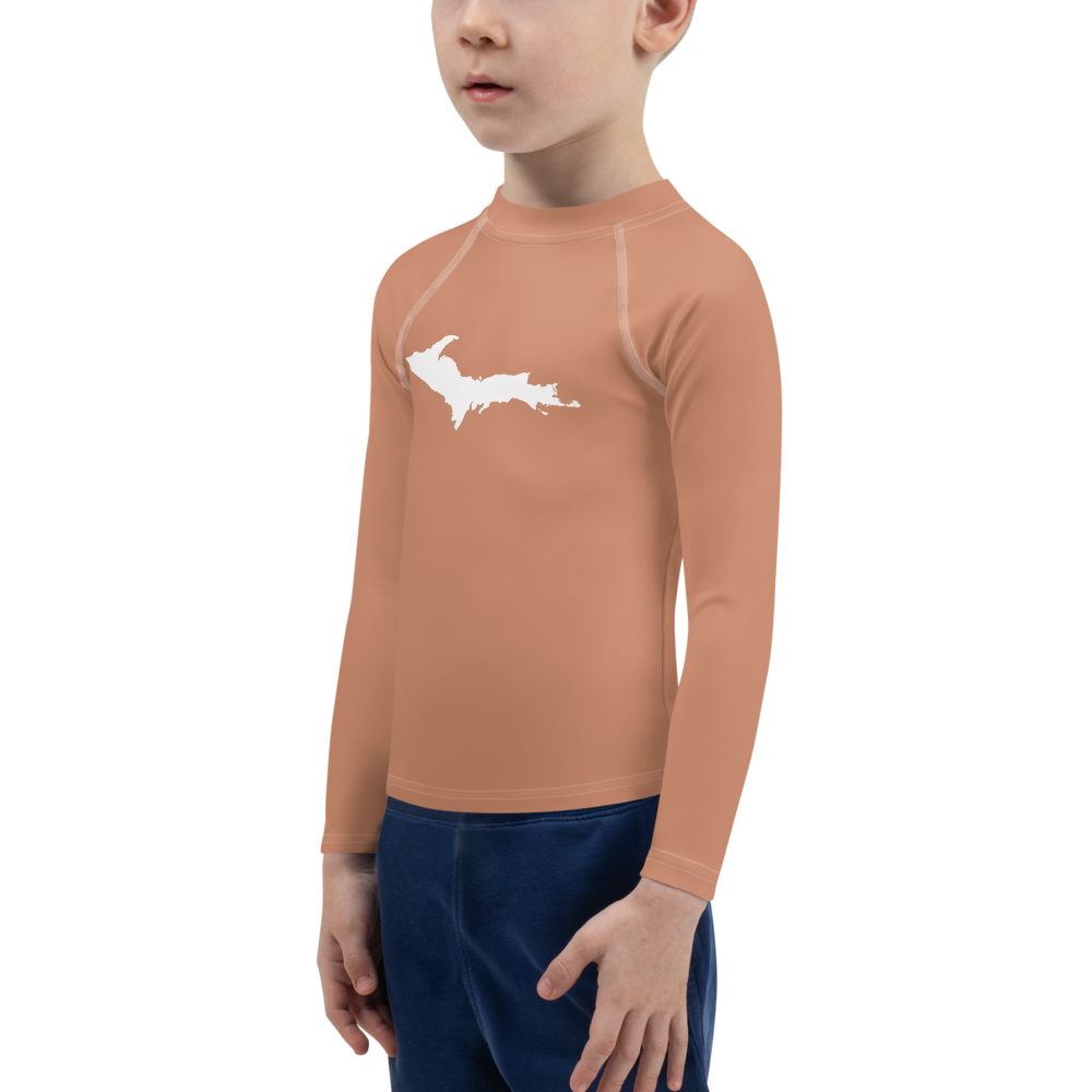 Michigan Upper Peninsula Rash Guard (w/ UP Outline) | Toddler - Copper Color