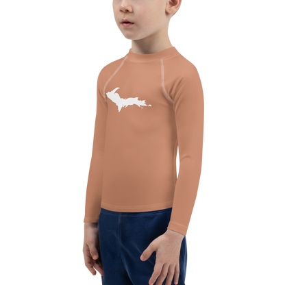 Michigan Upper Peninsula Rash Guard (w/ UP Outline) | Toddler - Copper Color