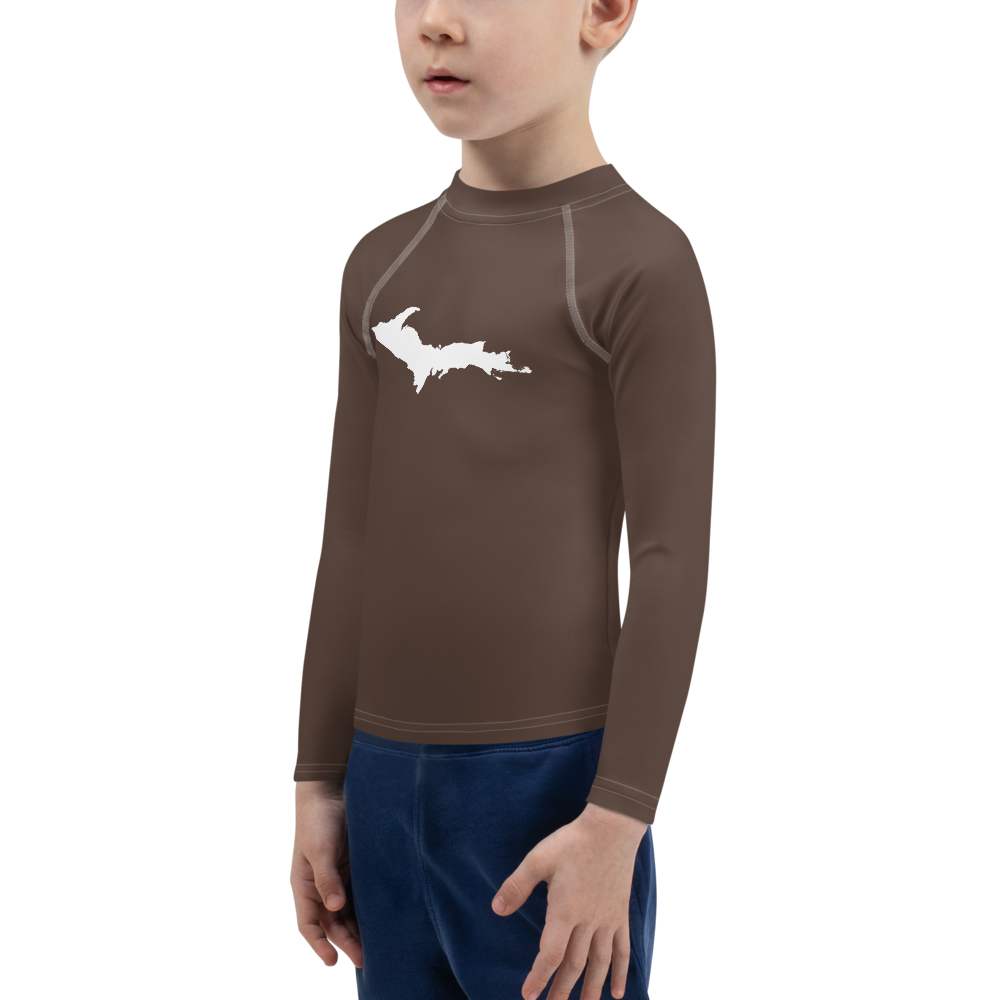 Michigan Upper Peninsula Rash Guard (w/ UP Outline) | Toddler - Hickory Color