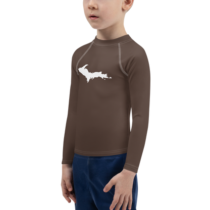 Michigan Upper Peninsula Rash Guard (w/ UP Outline) | Toddler - Hickory Color