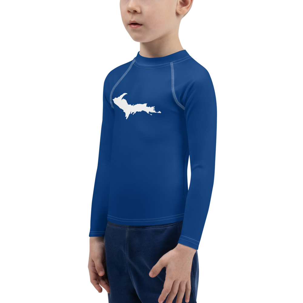 Michigan Upper Peninsula Rash Guard (w/ UP Outline) | Toddler - Dearborn Blue