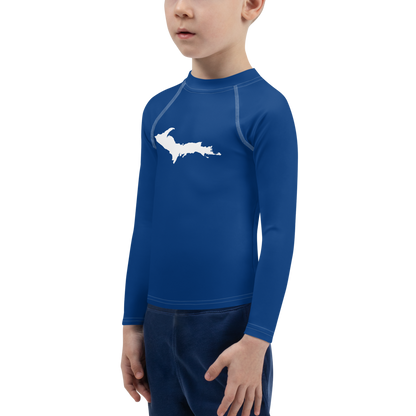 Michigan Upper Peninsula Rash Guard (w/ UP Outline) | Toddler - Dearborn Blue