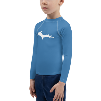 Michigan Upper Peninsula Rash Guard (w/ UP Outline) | Toddler - Lake Superior Blue