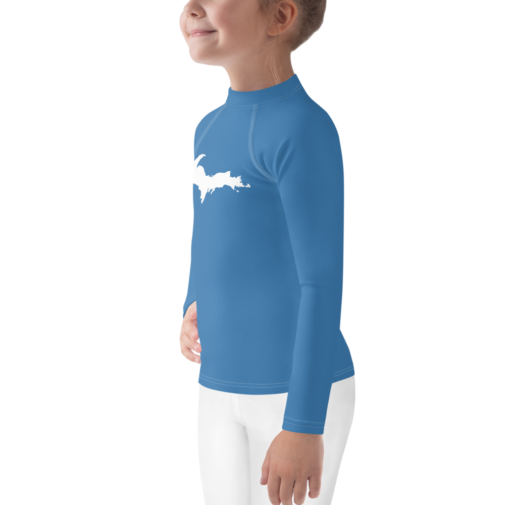 Michigan Upper Peninsula Rash Guard (w/ UP Outline) | Toddler - Lake Superior Blue