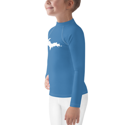 Michigan Upper Peninsula Rash Guard (w/ UP Outline) | Toddler - Lake Superior Blue