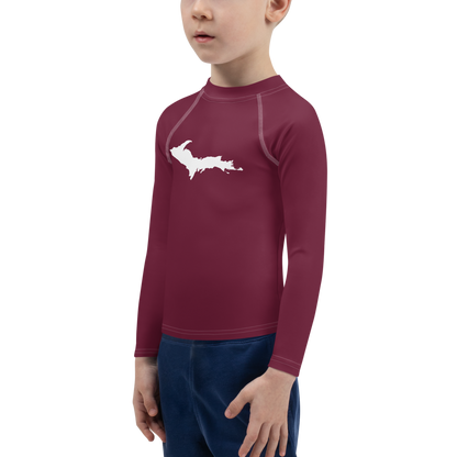 Michigan Upper Peninsula Rash Guard (w/ UP Outline) | Toddler - Old Mission Burgundy