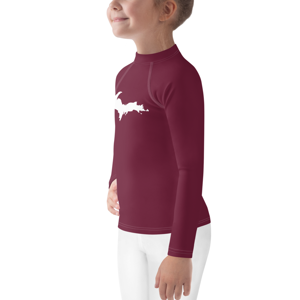 Michigan Upper Peninsula Rash Guard (w/ UP Outline) | Toddler - Old Mission Burgundy