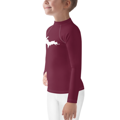 Michigan Upper Peninsula Rash Guard (w/ UP Outline) | Toddler - Old Mission Burgundy