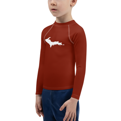 Michigan Upper Peninsula Rash Guard (w/ UP Outline) | Toddler - Cherryland Red