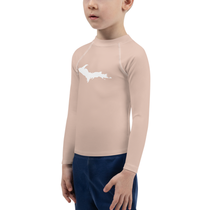 Michigan Upper Peninsula Rash Guard (w/ UP Outline) | Toddler - Rose Gold