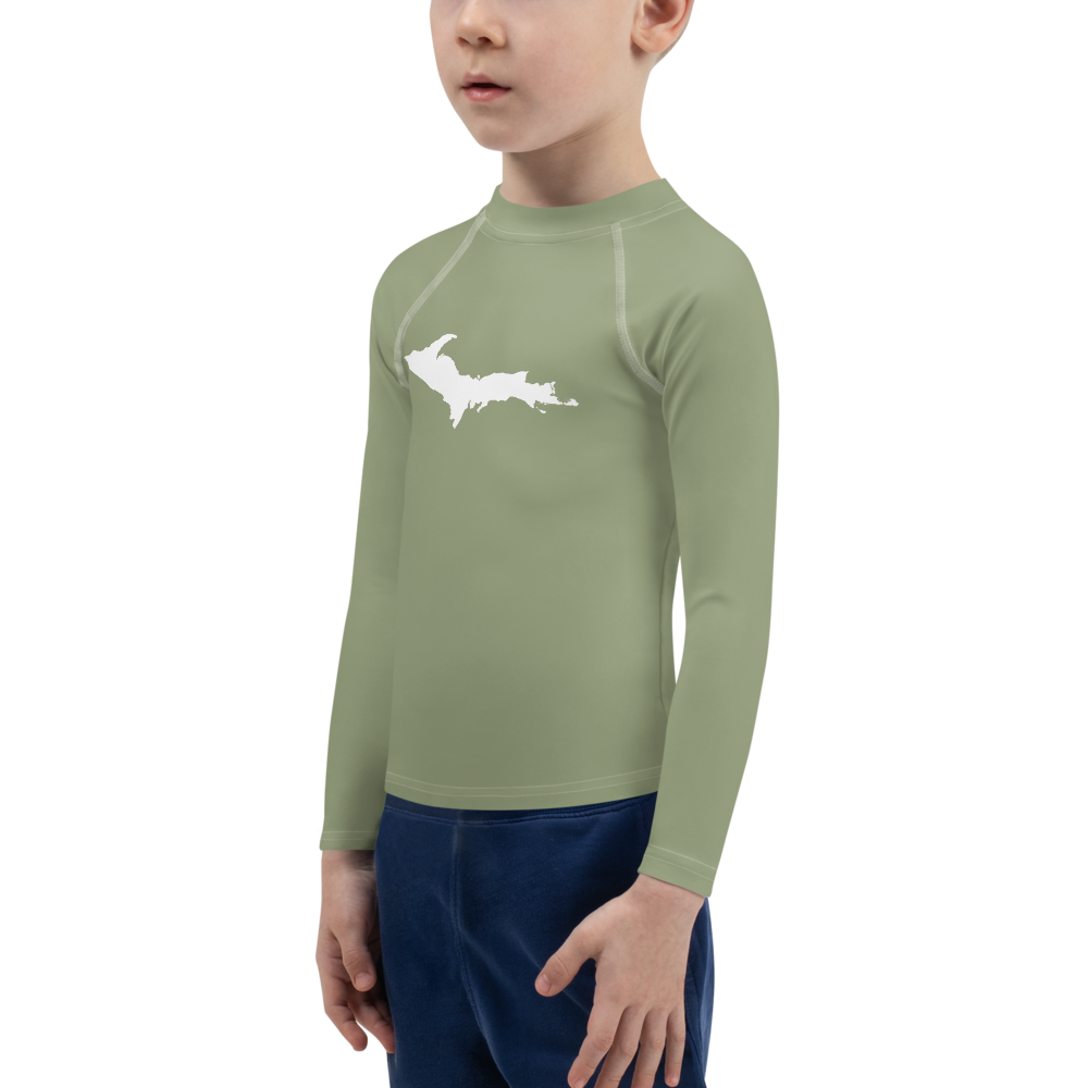 Michigan Upper Peninsula Rash Guard (w/ UP Outline) | Toddler - Beachgrass Green